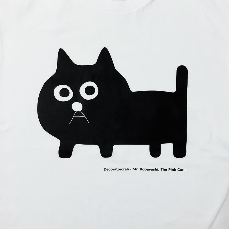 ピンクの猫の小林さんTシャツ ピンク・黒