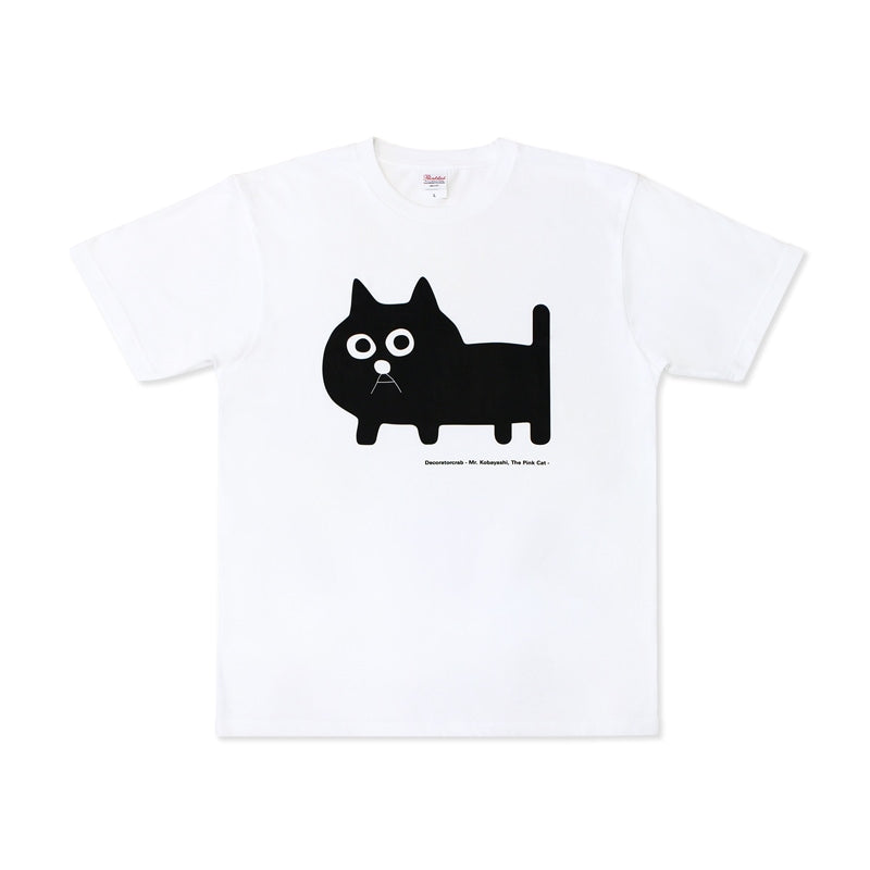 ピンクの猫の小林さんTシャツ ピンク・黒