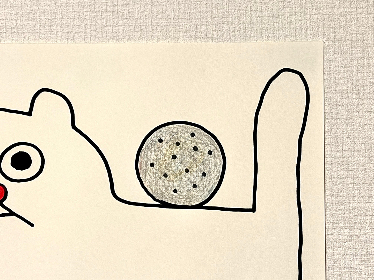 背中に石をのせてる猫の小林さんのドローイング（2024）