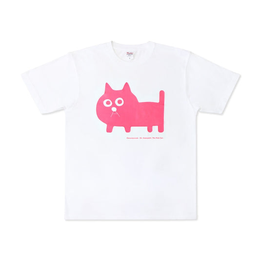 ピンクの猫の小林さんTシャツ　ピンク・黒