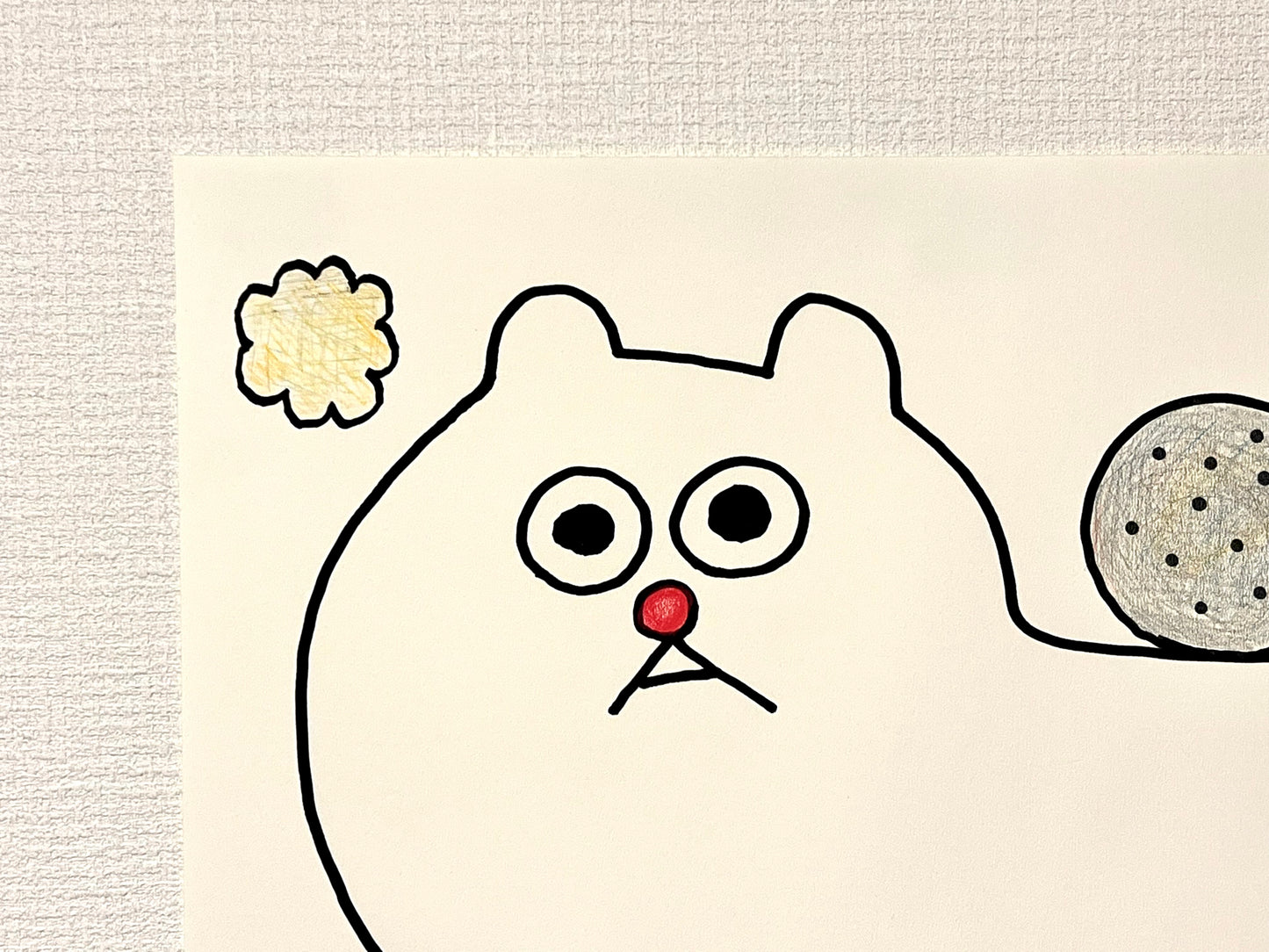 背中に石をのせてる猫の小林さんのドローイング（2024）