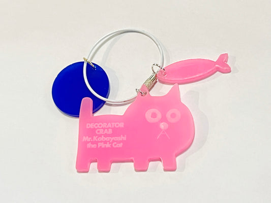 NEW !!  ピンクの猫の小林さんと魚のアクリルチャーム